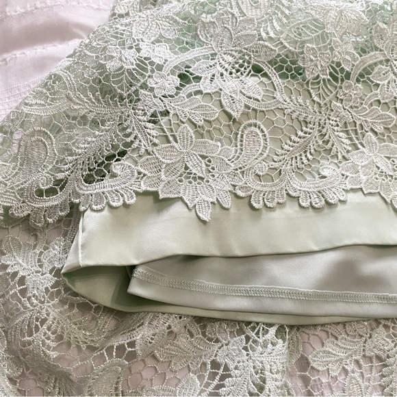 ADRIANNA PAPELL MINT GREEN FLORAL EMBROIDERED SLEEVELESS COCKTAIL DRESS - 6 - Picture 10 of 10